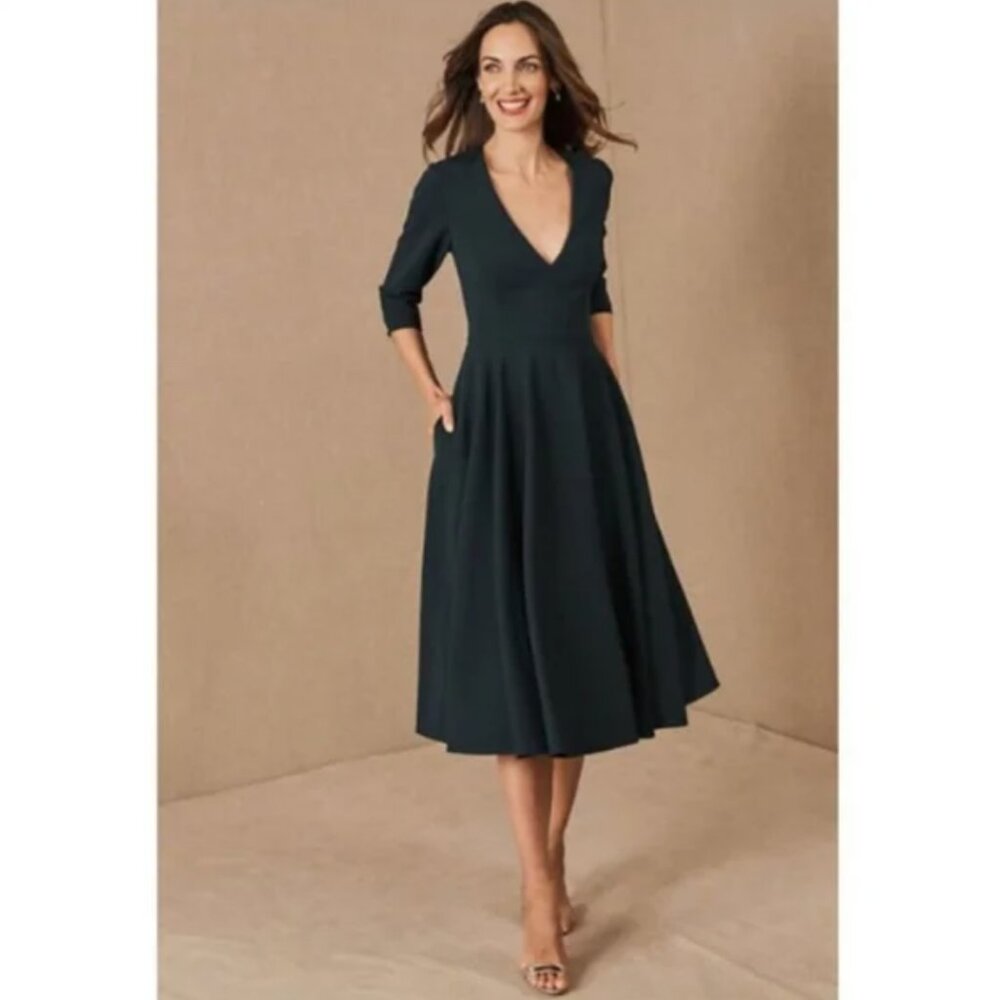 BHLDN Dark Green Midi Dress NWOT - Picture 4 of 14